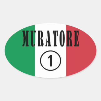 Sticker Ovale Stonemasons italiens : Muratore Numero Uno