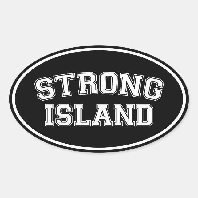 Sticker Ovale Strong Island, NYC, États-Unis (Devant)