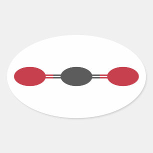 Sticker Ovale Structure moléculaire du CO2