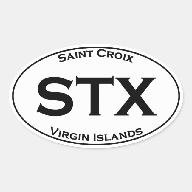 Sticker Ovale STX - Ovale de style de Croix Îles Vierges de (Devant)