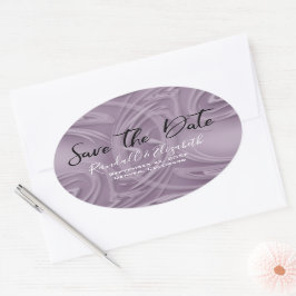 Sticker Ovale Stylish Old Lavender frappe "Save the Date"