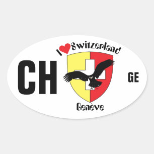 Sticker Ovale Suisse Svizzera Svizra Switzerland Kleber