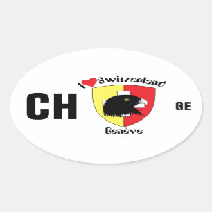 Sticker Ovale Suisse Svizzera Svizra Switzerland Kleber