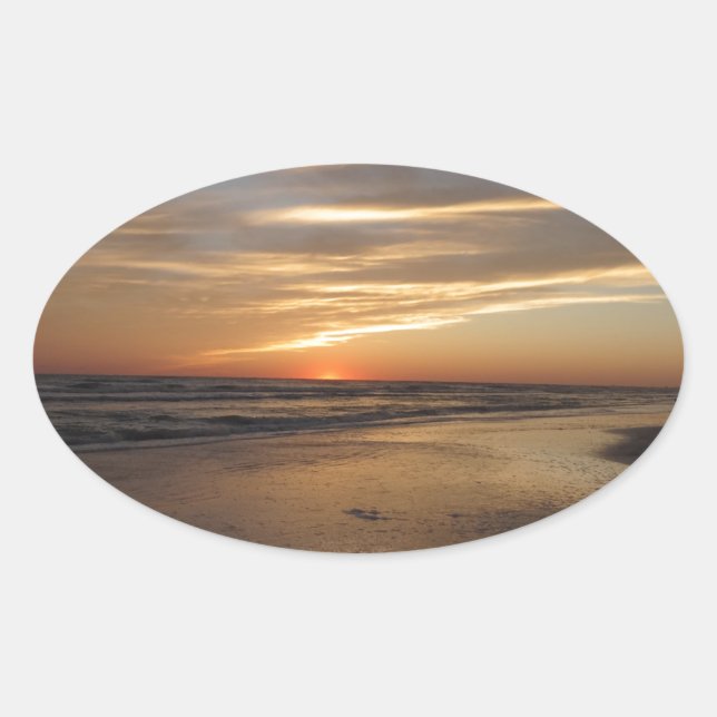 Sticker Ovale Sunset de la plage de Siesta Key (Devant)