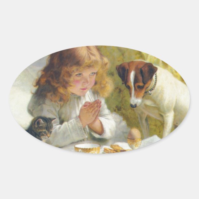 Sticker Ovale Suspense de Charles Burton Barber (Devant)