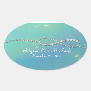 Sticker Ovale Symbole Aqua Infinity Signal Infinite Love Twinkan