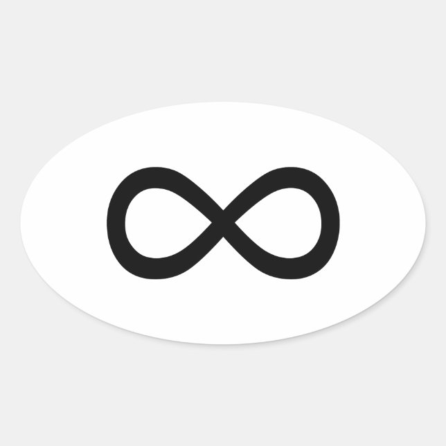 Sticker Ovale Symbole d'infini noir (Devant)
