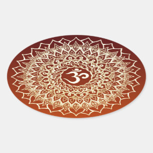 STICKER OVALE SYMBOLE INDOU D'OM