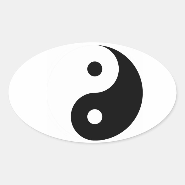 Sticker Ovale Symbole Yin Yang, taoïsme (Devant)