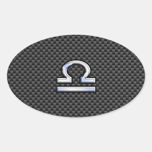 Sticker Ovale SYMBOLE Zodiaque de Libra sur l'impression en fibr
