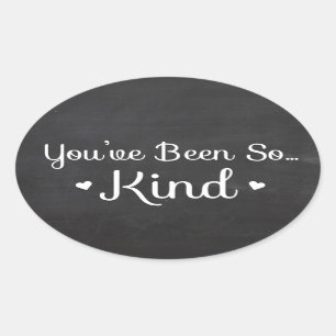 Sticker Ovale Tableau noir et blanc vintage Merci