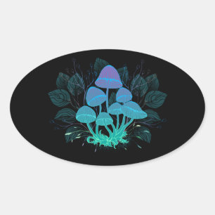 Sticker Ovale Tabourets dans Bushes