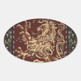 Sticker Ovale Tapisserie du lion royal