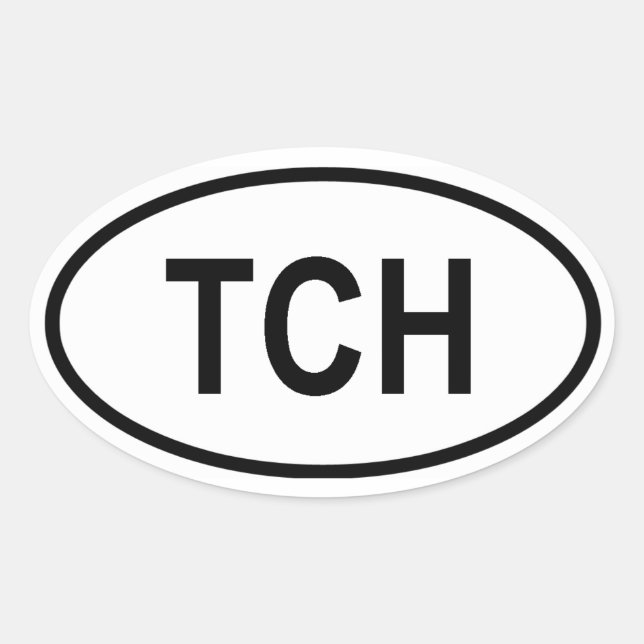 Sticker Ovale Tchad "TCH" (Devant)