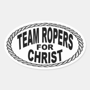 Sticker Ovale Team Ropers for Christ Euro Style