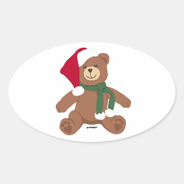 Sticker Ovale Teddy Bear (Devant)