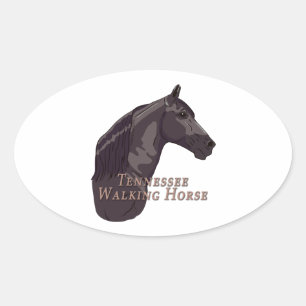 Sticker Ovale Tennessee Walking Horse Black