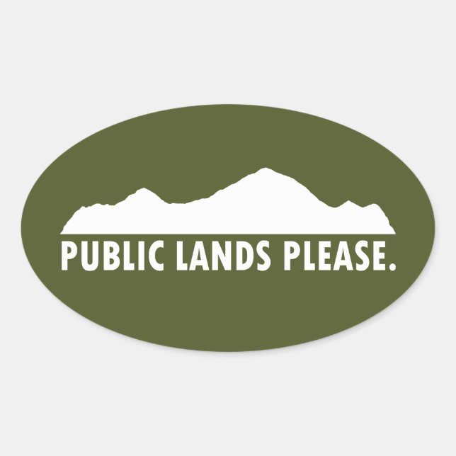 Sticker Ovale Terres Publiques S'Il Vous Plaît (Devant)