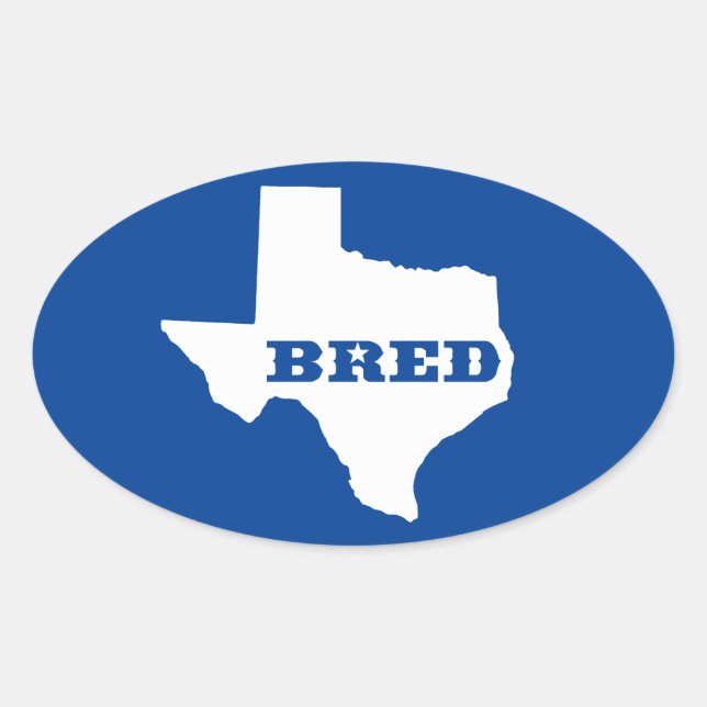 Sticker Ovale Texas Bred (Devant)