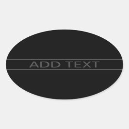 Sticker Ovale Texte personnalisable | Gras moderne noir et gris