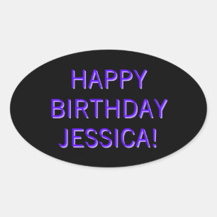 Sticker Ovale Texte personnalisable Joyeux Anniversaire à tout n