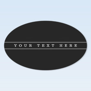 Sticker Ovale Texte simple élégant et fines rayures