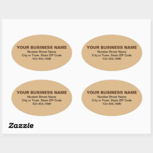 Sticker Ovale Textes simples minimaux Marque commerciale sur Bro