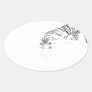 Sticker Ovale Tigre potable