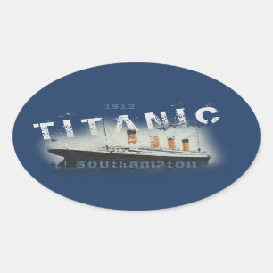 Sticker Ovale Titanic de texte personnalisé cool désorganisé