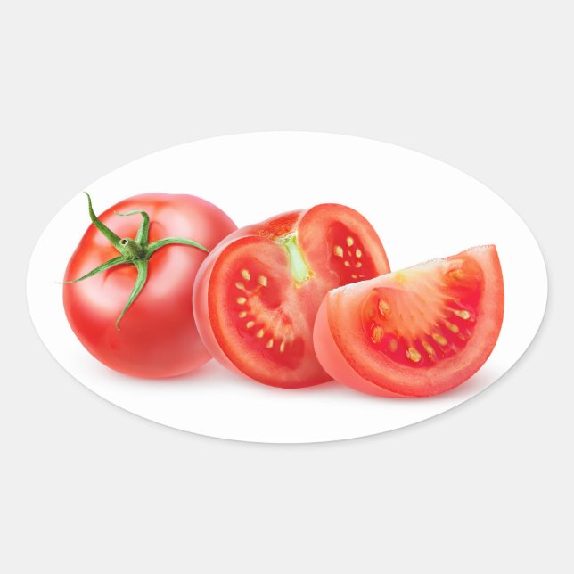 Sticker Ovale Tomate coupée (Devant)