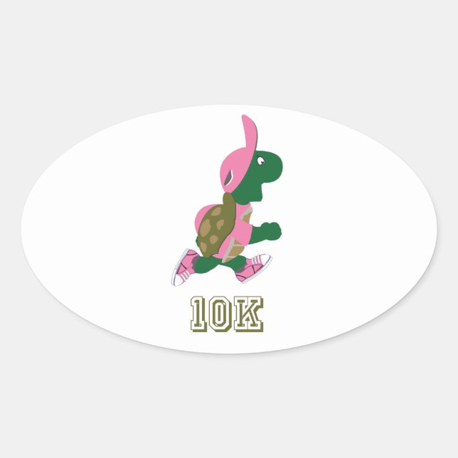 Sticker Ovale Tortue 10K - Rose (Devant)