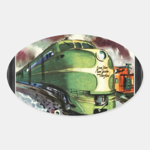 Sticker Ovale Train vintage