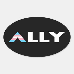 Sticker Ovale Trans Ally LGBTQ Transgenre LGBT