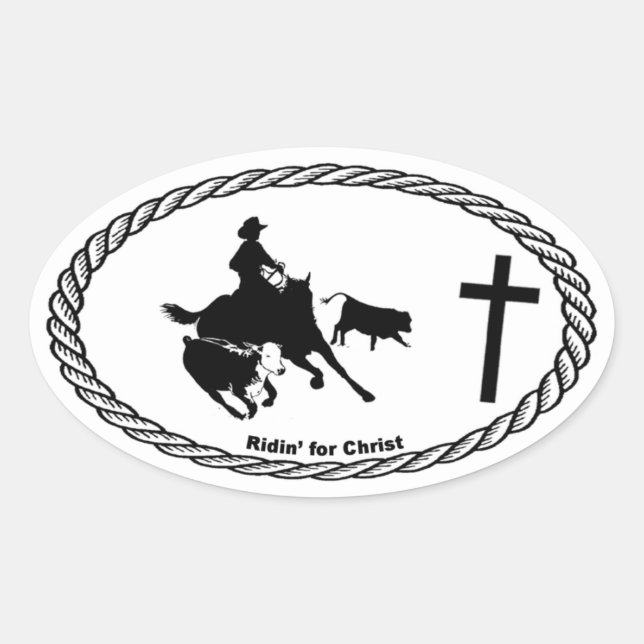 Sticker Ovale Traversée du cheval à l'Euro (Devant)