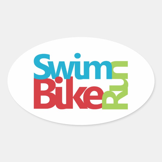Sticker Ovale Triathlon cool et design unique (Devant)