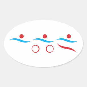Sticker Ovale Triathlon unique