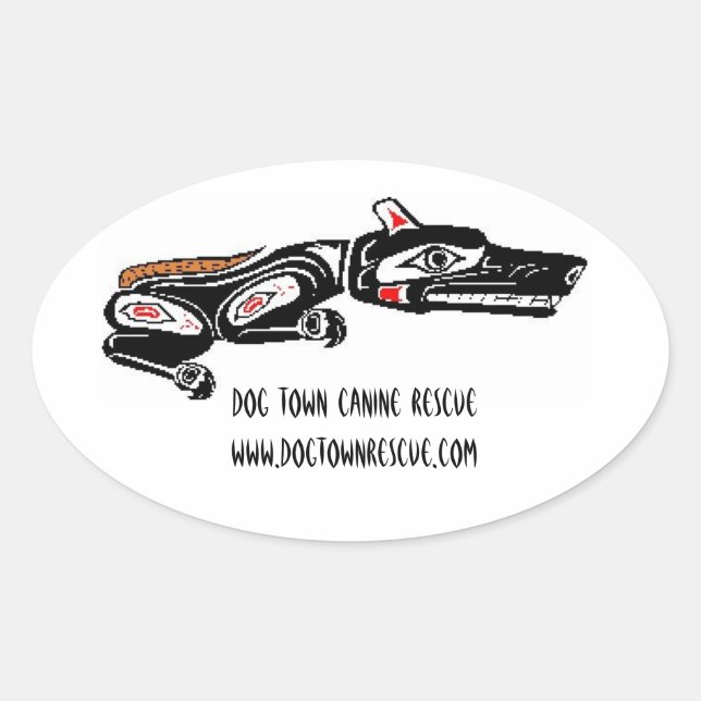Sticker Ovale Tribal de Dog Town (Devant)