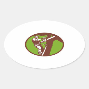 Sticker Ovale Trimmer Pruner de chirurgien d'arbre d'arboriste