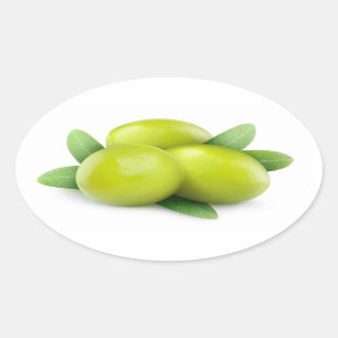 Sticker Ovale Trois olives vertes