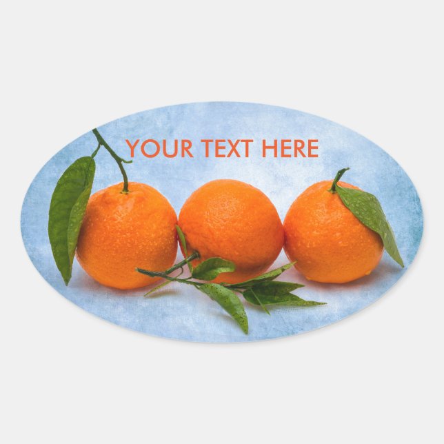 Sticker Ovale Trois Tangerines (Devant)