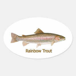 Sticker Ovale Truite arc-en-ciel (titre)
