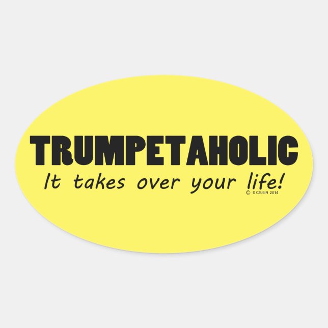 Sticker ovale Trumpetaholic (Devant)