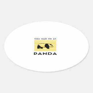 Sticker Ovale Tu m'as eu à Panda