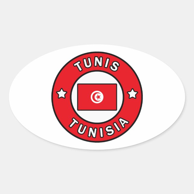 Sticker Ovale Tunisie (Devant)