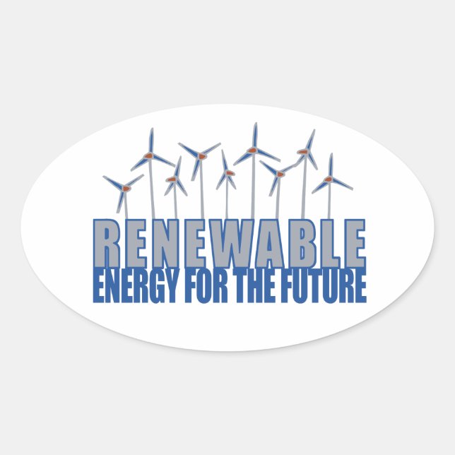 Sticker Ovale Turbines éoliennes (Devant)