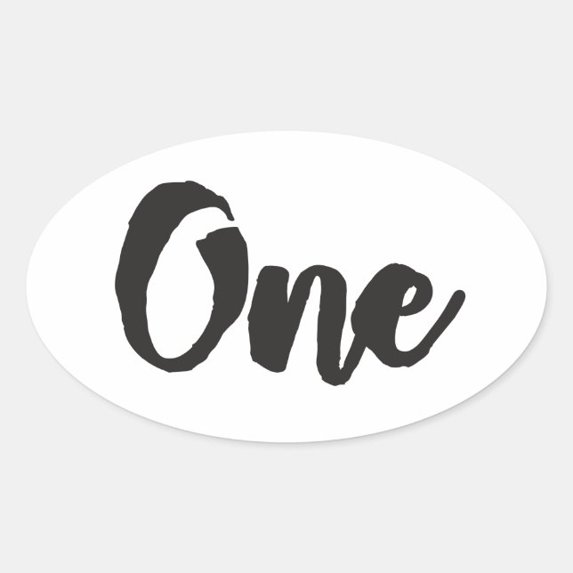 Sticker Ovale Un 1er anniversaire Art Premier anniversaire Mon 1 (Devant)