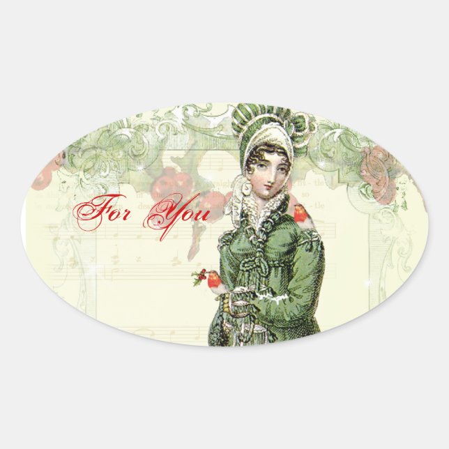 Sticker Ovale Un Noel Joyeux (Devant)