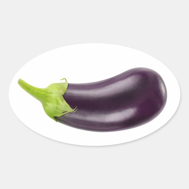 Sticker Ovale Une aubergine (Devant)