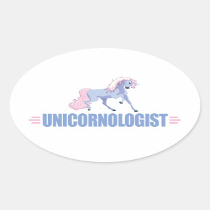 Sticker Ovale Unicorne drôle