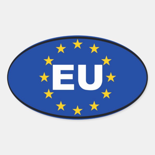 Sticker Ovale Union européenne - UE (Devant)